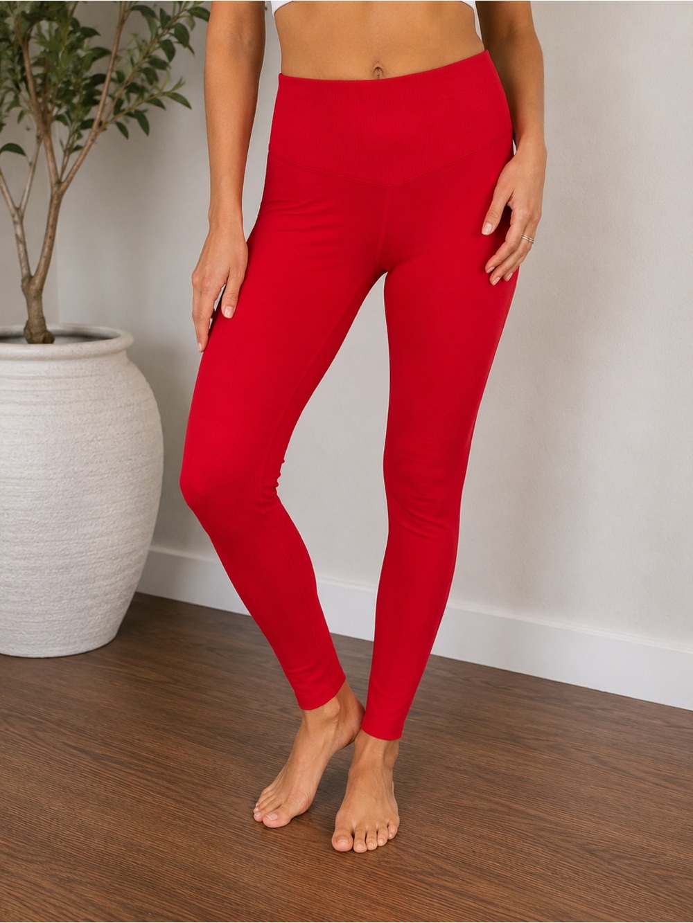 PINK Victoria’s Secret Red High Waist Leggings Size Small NWT